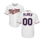 Men's Minnesota Twins Customized White Cool Base Custom Baseball Baseball Jersey