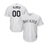 Men's Colorado Rockies Customized White Home Cool Base Custom Baseball Baseball Jersey