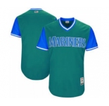Men's Seattle Mariners Customized Aqua 2017 Little League World Series Players Weekend Jersey