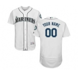Men's Seattle Mariners Customized Home White Flex Base Custom Baseball Baseball Jersey