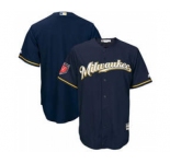 Men's Milwaukee Brewers Customized Majestic Navy 2018 Spring Training Cool Base Team Jersey