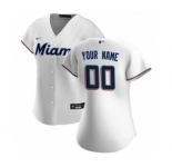 Women's Miami Marlins 2020 Home Replica Custom Jersey - White