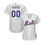 Women's New York Mets Customized White Royal Home Cool Base Custom Jersey