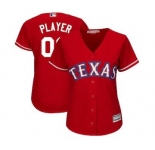 Women's Texas Rangers Customized Scarlet Alternate Cool Base Custom Jersey