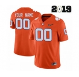 Men's Clemson Tigers Custom Name Number 2019 Patch Football Jersey Orange