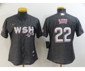 Women's Washington Nationals #22 Juan Soto 2022 Gray City Connect Cherry Blossom Cool Base Stitched Jersey