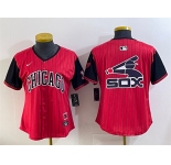 Womens Chicago White Sox Team Big Logo Red Black 2025 City Connect Limited Stitched Baseball Jersey
