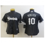 Women's Nike Chicago White Sox #10 Yoan Moncada Black Alternate Jersey