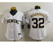 Women's Milwaukee Brewers #32 Jacob Misiorowski White Cool Base Stitched Baseball Jersey