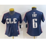 Women's Cleveland Guardians #6 David Fry Navy 2024 City Connect Limited Stitched Jersey
