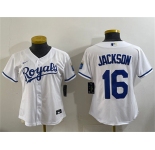 Women's Kansas City Royals #16 Bo Jackson White Cool Base Stitched Jersey