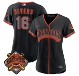 Women's San Francisco Giants #16 Rafael Devers Black 2026 Alternate Stadium Stitched Baseball Jersey