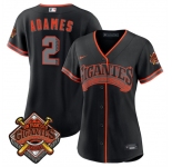 Women's San Francisco Giants #2 Willy Adames Black 2026 Alternate Stadium Stitched Baseball Jersey