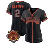 Women's San Francisco Giants #2 Willy Adames Black 2026 Alternate Stadium Stitched Baseball Jersey