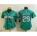 Women's Seattle Mariners #29 Cal Raleigh Aqua Limited Stitched Baseball Jersey