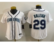 Women's Seattle Mariners #29 Cal Raleigh White Cool Base Stitched Baseball Jersey