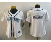 Women's Seattle Mariners Team Big Logo White Cool Base Stitched Baseball Jersey