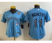 Women's Toronto Blue Jays #11 Bo Bichette Blue 2025 World Series Cool Base Stitched Baseball Jersey