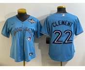 Women's Toronto Blue Jays #22 Ernie Clement Blue 2025 World Series Cool Base Stitched Baseball Jersey