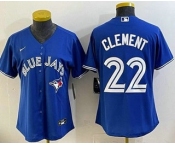 Women's Toronto Blue Jays #22 Ernie Clement Blue Cool Base Jersey