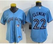 Women's Toronto Blue Jays #22 Ernie Clement Light Blue Cool Base Jersey