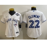 Women's Toronto Blue Jays #22 Ernie Clement White 2025 World Series Home Cool Base Stitched Baseball Jersey