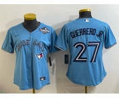 Women's Toronto Blue Jays #27 Vladimir Guerrero Jr. Blue 2025 World Series Cool Base Stitched Baseball Jersey