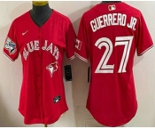 Women's Toronto Blue Jays #27 Vladimir Guerrero Jr Red 50 Seasons Patch Stitched Jersey