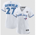 Women's Toronto Blue Jays #27 Vladimir Guerrero Jr. White 2025 World Series Home Cool Base Stitched Baseball Jersey