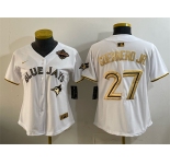 Women's Toronto Blue Jays #27 Vladimir Guerrero Jr. White Gold 2025 American League Champions Limited Stitched Baseball Jersey