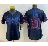 Women's Toronto Blue Jays #30 Alejandro Kirk Black 2024 City Connect Limited Stitched Jersey