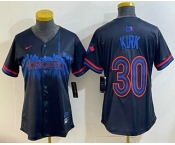 Women's Toronto Blue Jays #30 Alejandro Kirk Black 2024 City Connect Limited Stitched Jersey