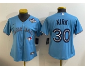 Women's Toronto Blue Jays #30 Alejandro Kirk Blue 2025 World Series Cool Base Stitched Baseball Jersey
