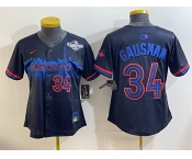 Women's Toronto Blue Jays #34 Kevin Gausman Navy 2025 World Series City Connect Limited Stitched Baseball Jersey