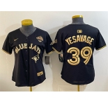 Women's Toronto Blue Jays #39 Trey Yesavage Black Gold 2025 American League Champions Limited Stitched Baseball Jersey