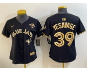 Women's Toronto Blue Jays #39 Trey Yesavage Black Gold 2025 American League Champions Limited Stitched Baseball Jersey