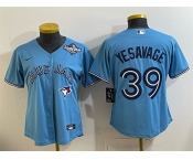 Women's Toronto Blue Jays #39 Trey Yesavage Blue 2025 World Series Cool Base Stitched Baseball Jersey