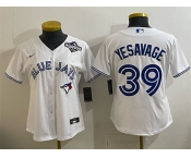 Women's Toronto Blue Jays #39 Trey Yesavage White 2025 World Series Home Cool Base Stitched Baseball Jersey