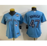 Women's Toronto Blue Jays #47 Addison Barger Blue 2025 World Series Cool Base Stitched Baseball Jersey