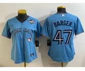 Women's Toronto Blue Jays #47 Addison Barger Blue 2025 World Series Cool Base Stitched Baseball Jersey