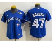Women's Toronto Blue Jays #47 Addison Barger Royal 2025 World Series Cool Base Stitched Baseball Jersey
