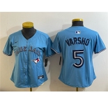 Women's Toronto Blue Jays #5 Daulton Varsho Blue Limited Stitched Baseball Jersey