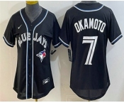 Women's Toronto Blue Jays #7 Kazuma Okamoto 2026 Black Fashion Cool Base Jersey