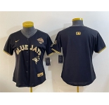 Women's Toronto Blue Jays Blank Black Gold 2025 American League Champions Limited Stitched Baseball Jersey