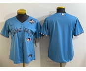 Women's Toronto Blue Jays Blank Blue 2025 World Series Cool Base Stitched Baseball Jersey