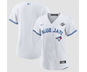 Women's Toronto Blue Jays Blank White 2025 World Series Home Cool Base Stitched Baseball Jersey