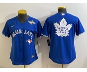 Women's Toronto Blue Jays & Leafs Royal 2025 World Series With White Leafs Logo Cool Base Stitched Baseball Jersey