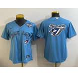 Women's Toronto Blue Jays Team Big Logo Blue 2025 World Series Cool Base Stitched Baseball Jersey