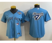 Women's Toronto Blue Jays Team Big Logo Blue 2025 World Series Cool Base Stitched Baseball Jersey