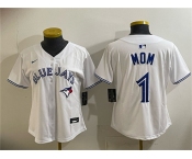 Youth Toronto Blue Jays #1 Mom White Limited Stitched Baseball Jersey